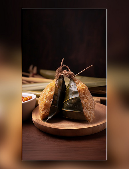 美食特色高清食物拍摄中国传统节日端午节糯米粽子美味粽子摄影图