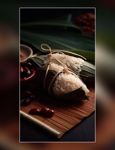 美食特色中国端午节糯米粽子美味粽子摄影图高清食物拍摄