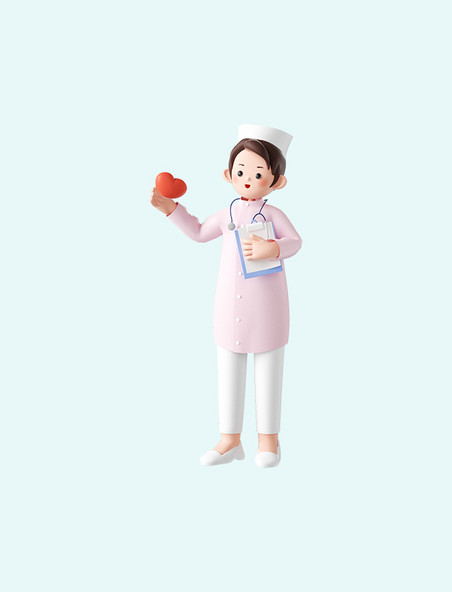 五一劳动节3D立体职业人物形象C4D护士