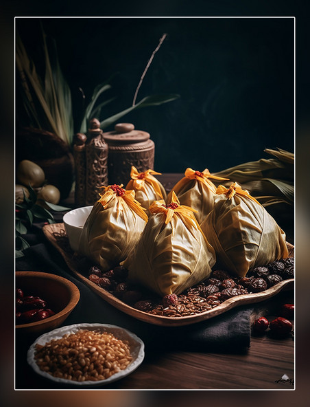 美味粽子摄影图端午节中国传统节日美食特色糯米粽子高清食物拍摄