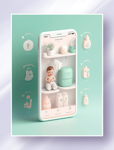 母婴用品主题手机APP首页界面设计UI