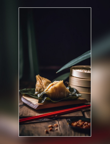 中国传统节日高清食物拍摄端午节美食特色糯米粽子美味粽子摄影图