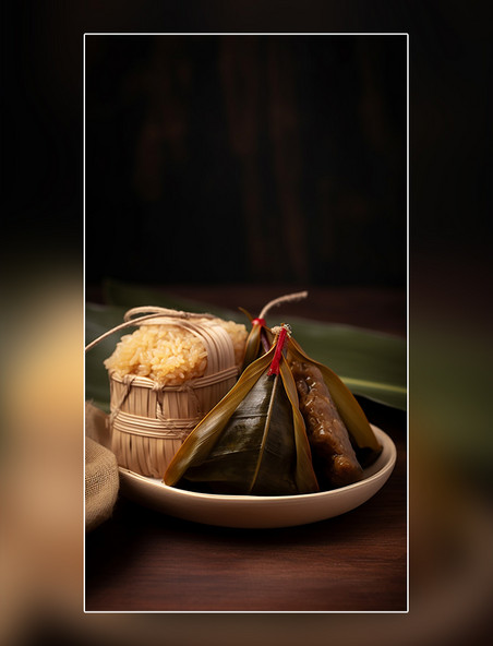 美食特色中国传统节日端午节糯米粽子美味粽子摄影图高清食物拍摄