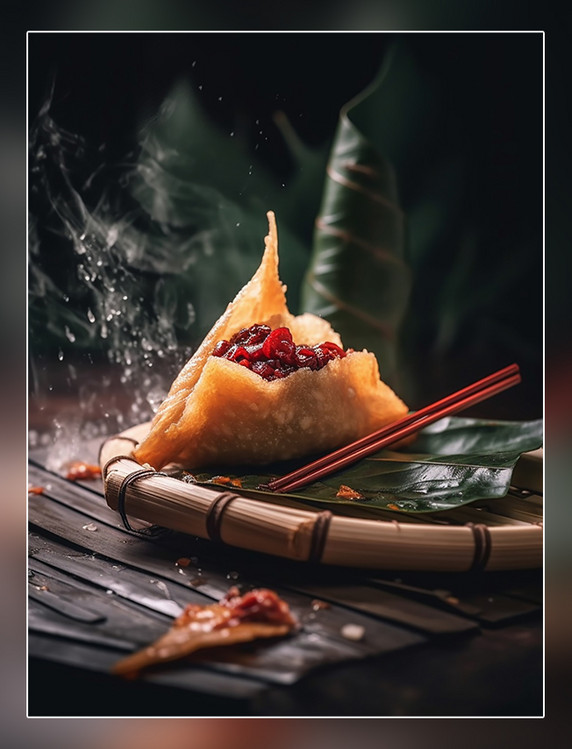 糯米粽子端午节中国传统节日美食特色美味粽子摄影图高清食物拍摄