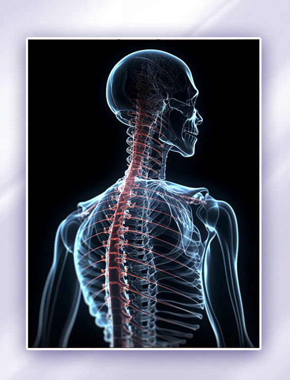 人体颈椎和脊柱部位关节透视图AI绘画