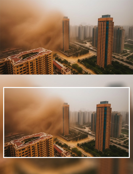 沙尘暴席卷城市横板