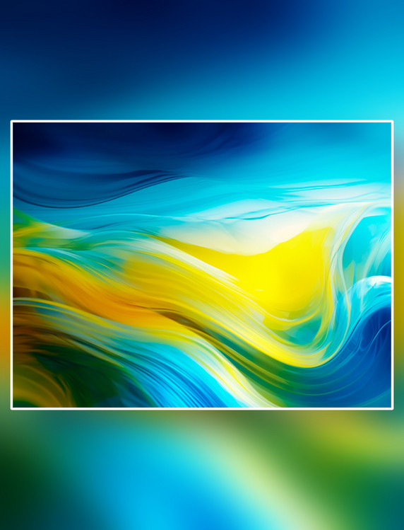 黄蓝白三色渐变磨砂玻璃效果ppt背景图