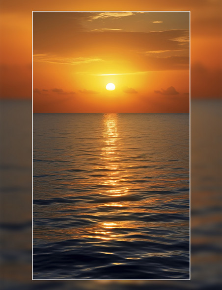 夕阳落日海边海浪