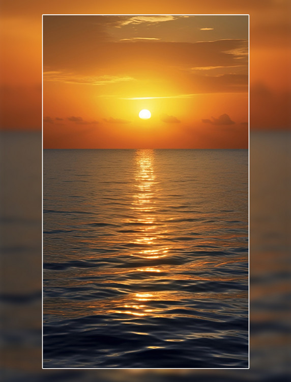 夕阳落日海边海浪