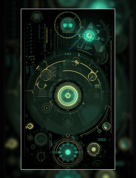 科技感高科技背景数据线路绿色