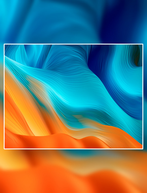 抽象极简风渐变色曲线蓝橙色商务风PPT背景图