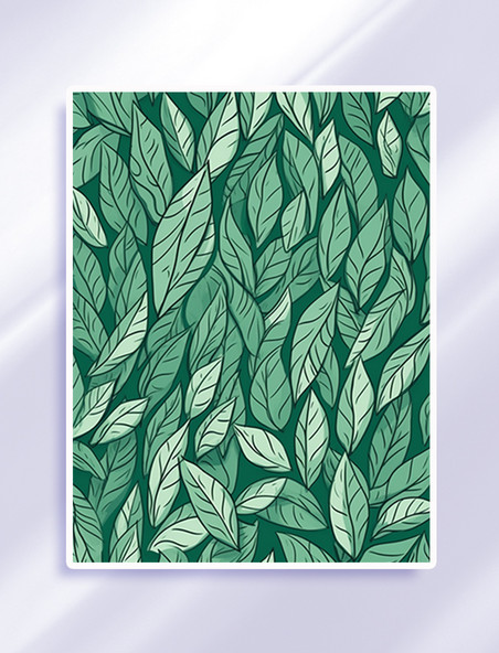 手绘风格绿色树叶背景