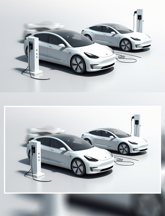 新能源汽车在充电桩充电横图