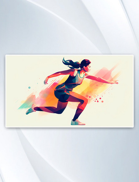 AI绘画彩色奥运会体育健身运动插画
