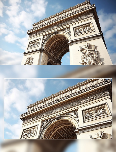 法国巴黎凯旋门城市建筑摄影