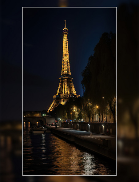 巴黎埃菲尔铁塔城市地标建筑 