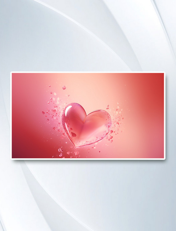 晶莹剔透的心形粉色背景