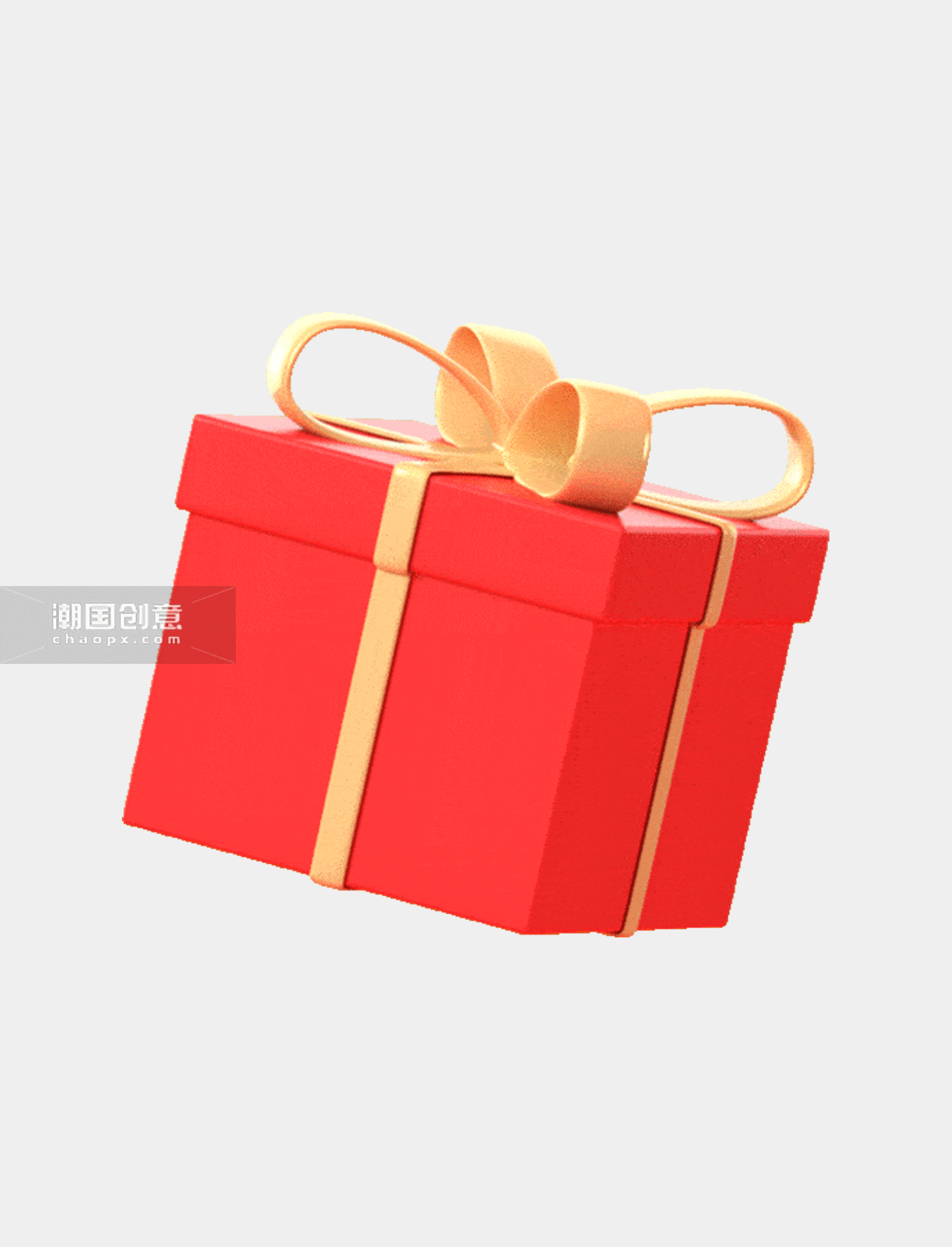 红色礼物礼盒缎带盒子喜庆动图gif新年春节