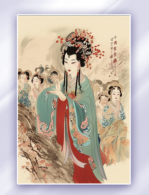 中国风中国传统戏曲角色数字艺术AI绘画