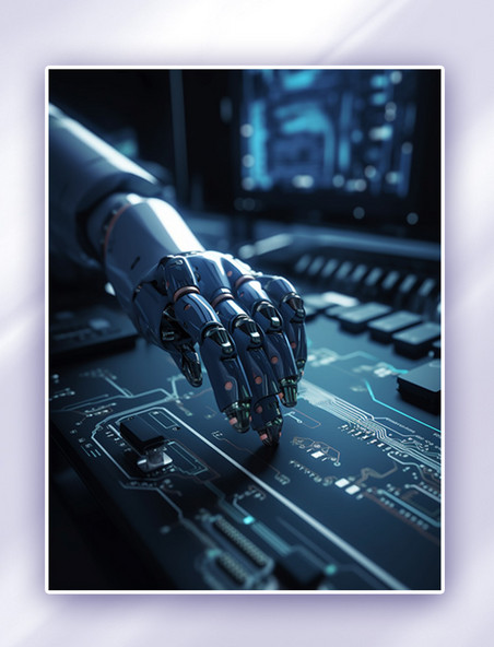机械臂科技科幻大数据未来科技AI绘画