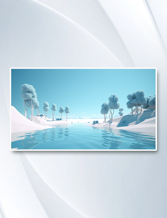 夏季3D立体度假背景