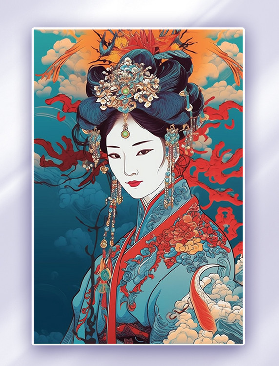 中国传统戏曲角色数字艺术 数字插画
