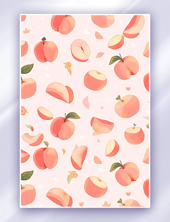平铺桃子底纹纹理粉色背景