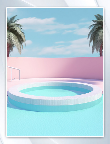 泳池夏季商品电商展台3D