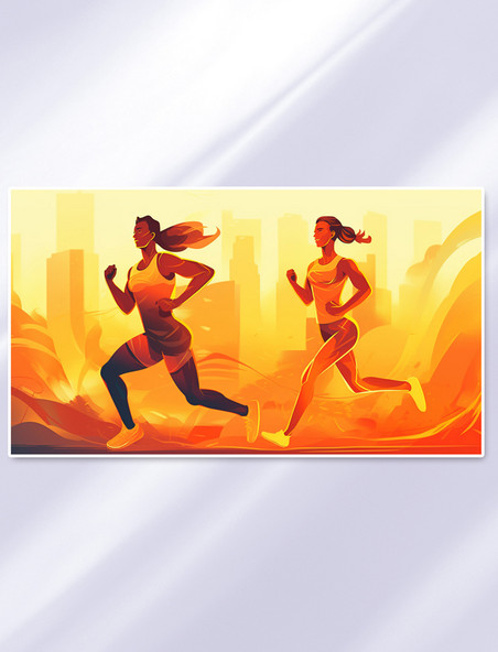  奥运会体育健身运动数字插画