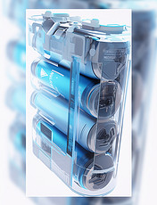 新能源电池锂电池酷炫概念图蓝色