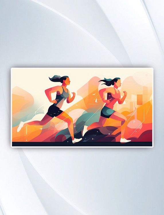 彩色奥运会体育健身运动锻炼插画