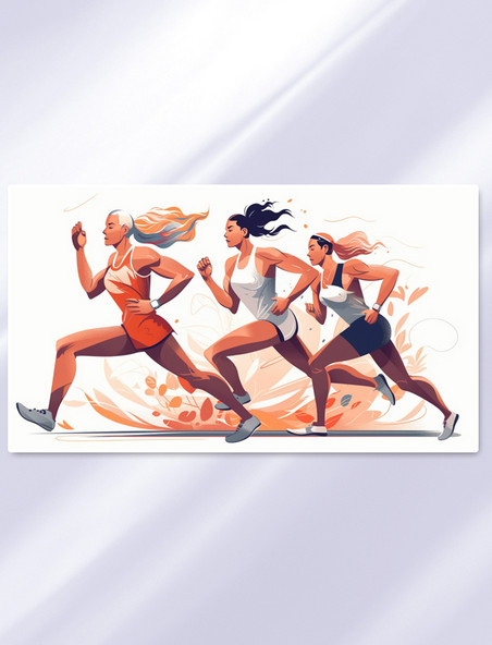 彩色奥运会体育健身运动数字插画