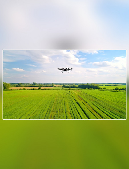 无人机高清摄影图农业场景摄影阳光明媚绿色春天蓝天