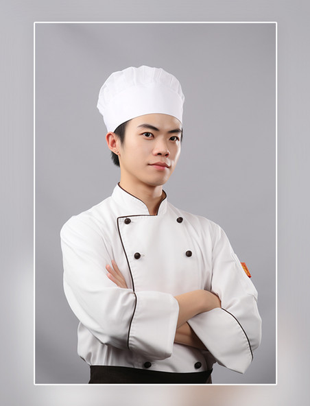 厨师男性身穿厨师服人像摄影
