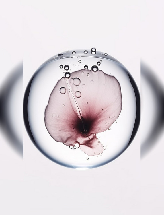 美妆水珠内涵粉色花瓣背景