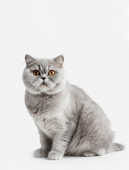 银渐层小猫摄影潮国小猫纯底摄影图