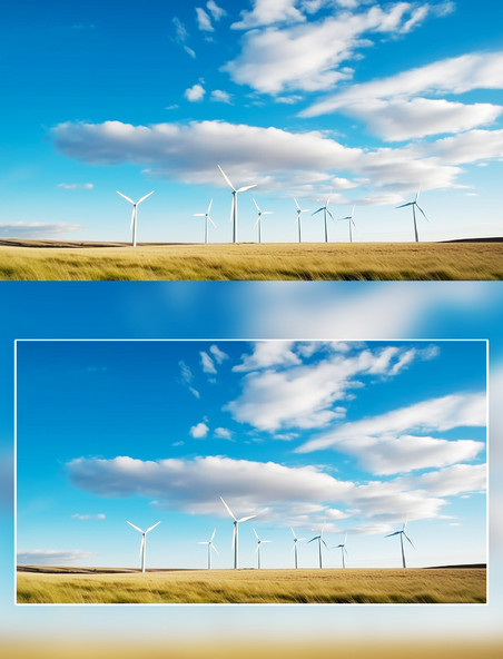 蓝天白云风扇风能摄影新能源环保