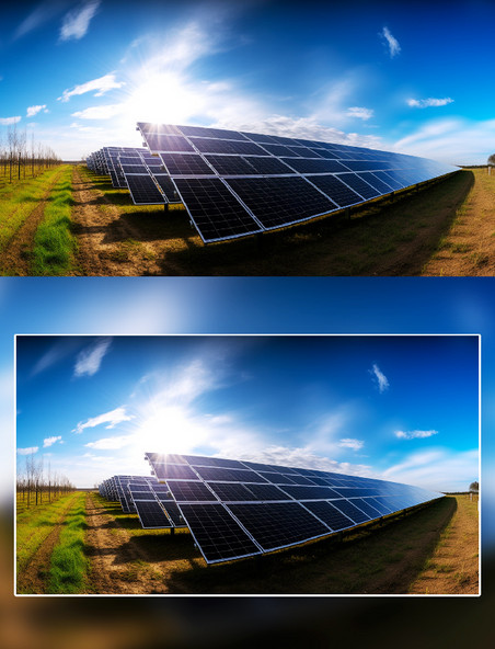 太阳能光伏发电场景摄影新能源环保