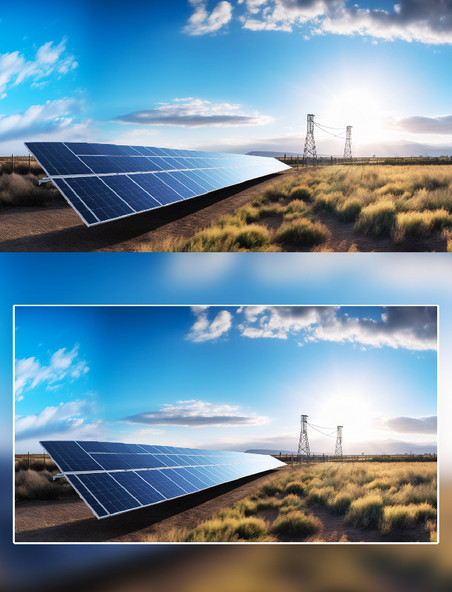 空旷场地太阳能光伏摄影新能源环保