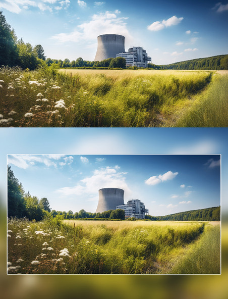 树林草地场景核能环保新能源摄影