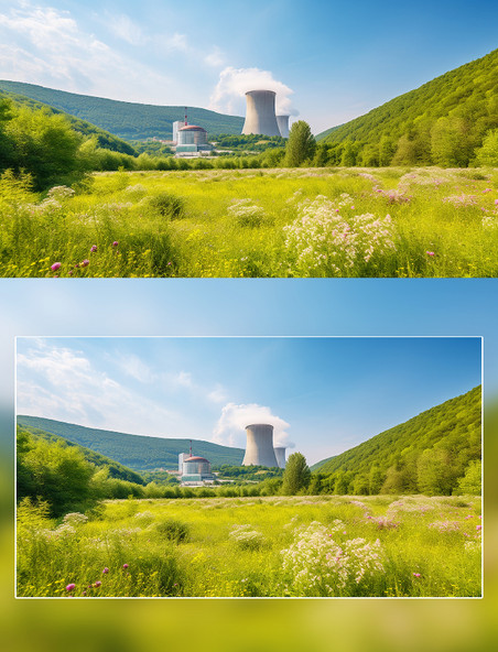 核能环保新能源草地摄影