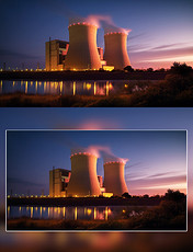 环保新能源核能夜晚摄影