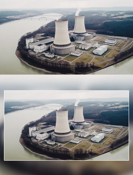 长河边核能新能源环保摄影