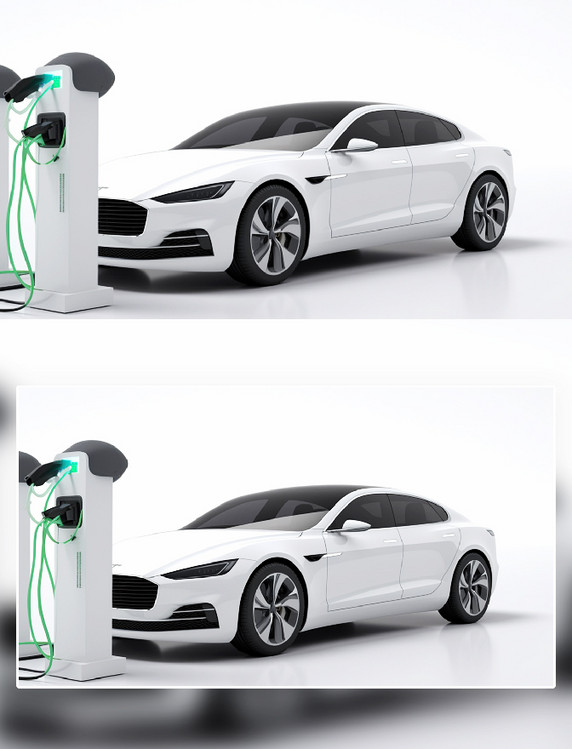 汽车充电场景新能源汽车摄影