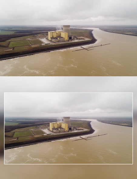 环保新能源核能工厂长河摄影