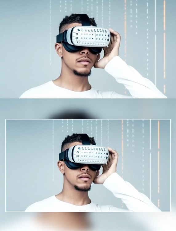 男性人物佩戴VR眼镜摄影元宇宙科技