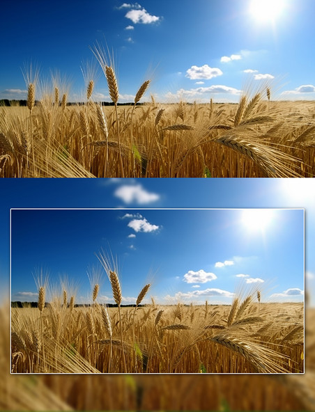 小麦麦穗麦田农作物摄影图农田