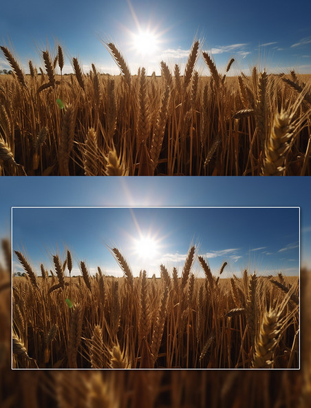 夏季粮食小麦麦穗摄影图农田