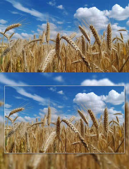 夏季粮食小麦麦穗麦子熟了农田