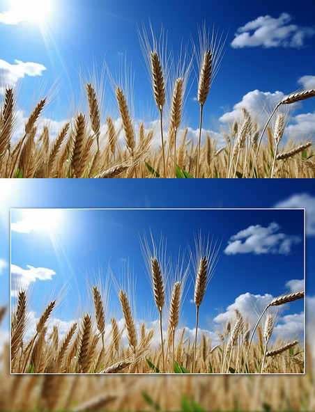 农作物粮食小麦麦穗摄影图农田